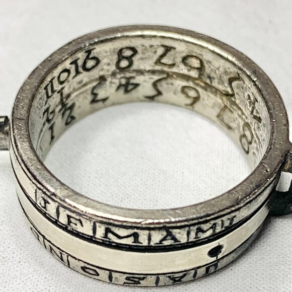 Rare 1721 Silver Perpetual Calendar Ring Dated ANNO 1721 Unique Antique Jewelry - Picture 7 of 11
